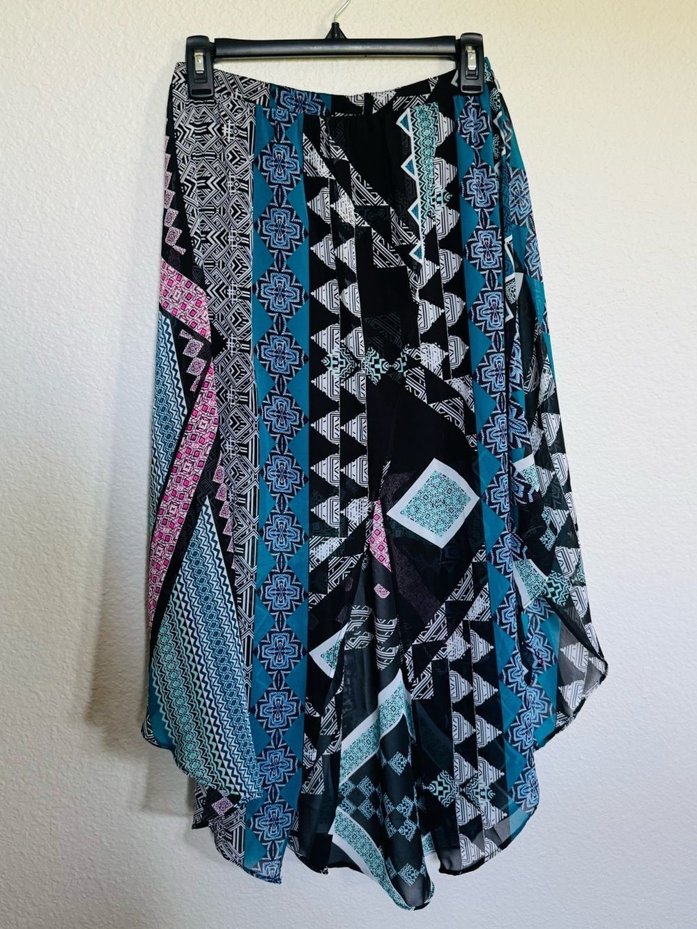 Express Boho Tribal Sheer Flowy Skirt XS